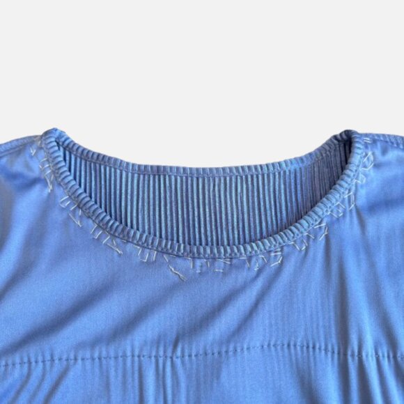 Alfred Dunner Moonlight Blue Tiered Plissé Embellished Gems Bejeweled Top (SZ M) - Picture 7 of 11